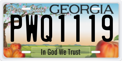 GA license plate PWQ1119