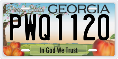 GA license plate PWQ1120