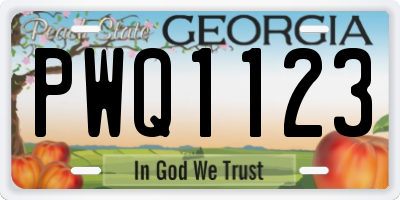 GA license plate PWQ1123