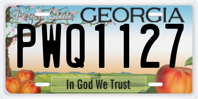 GA license plate PWQ1127