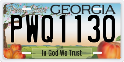 GA license plate PWQ1130
