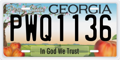 GA license plate PWQ1136