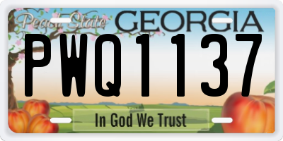 GA license plate PWQ1137