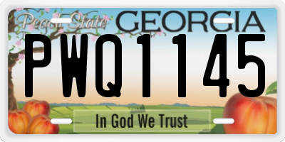 GA license plate PWQ1145