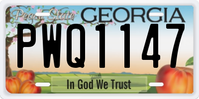 GA license plate PWQ1147