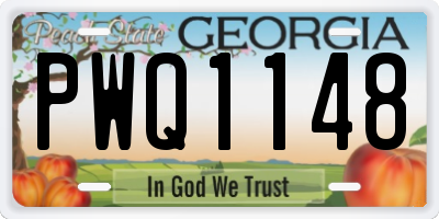 GA license plate PWQ1148