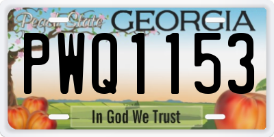 GA license plate PWQ1153
