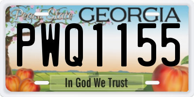 GA license plate PWQ1155