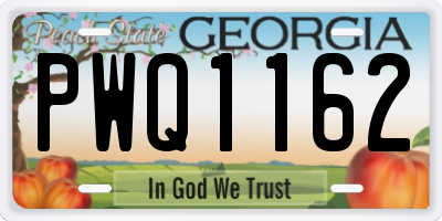 GA license plate PWQ1162