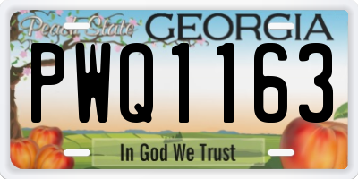 GA license plate PWQ1163