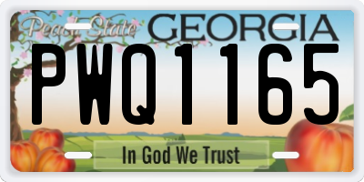 GA license plate PWQ1165
