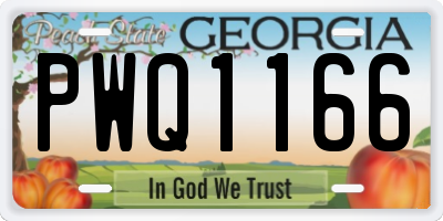 GA license plate PWQ1166