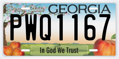 GA license plate PWQ1167