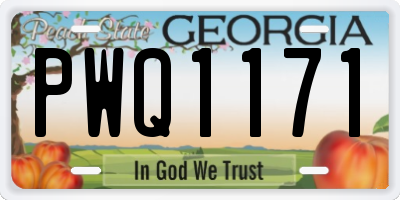 GA license plate PWQ1171