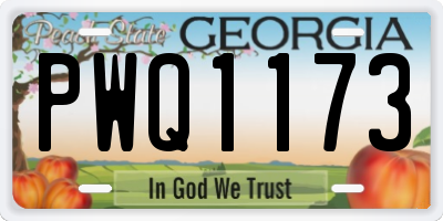 GA license plate PWQ1173