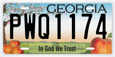 GA license plate PWQ1174