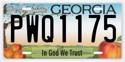 GA license plate PWQ1175