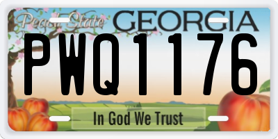 GA license plate PWQ1176