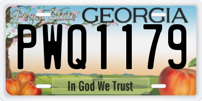 GA license plate PWQ1179