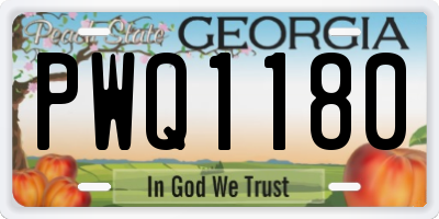 GA license plate PWQ1180