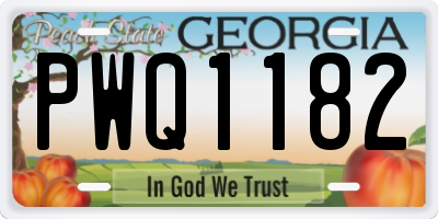 GA license plate PWQ1182
