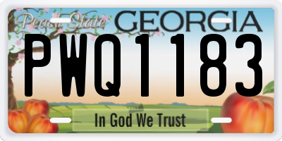 GA license plate PWQ1183