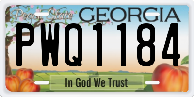 GA license plate PWQ1184