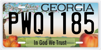 GA license plate PWQ1185