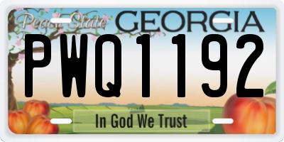 GA license plate PWQ1192