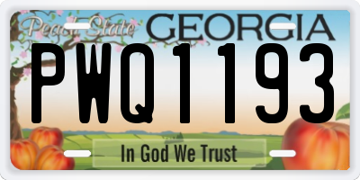 GA license plate PWQ1193