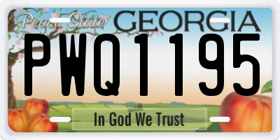 GA license plate PWQ1195