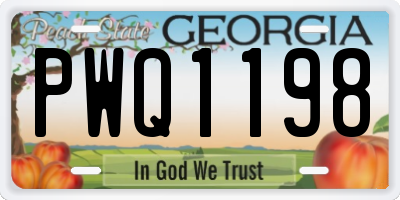 GA license plate PWQ1198