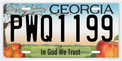 GA license plate PWQ1199