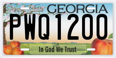 GA license plate PWQ1200