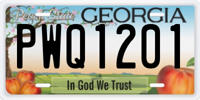 GA license plate PWQ1201