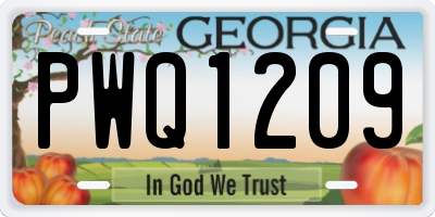 GA license plate PWQ1209