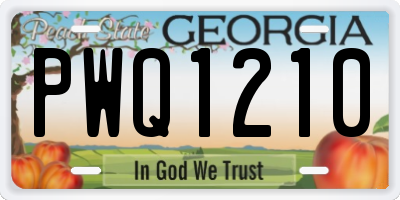 GA license plate PWQ1210