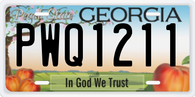 GA license plate PWQ1211