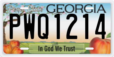 GA license plate PWQ1214