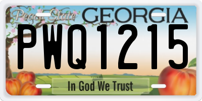 GA license plate PWQ1215