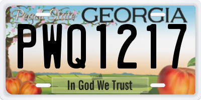 GA license plate PWQ1217