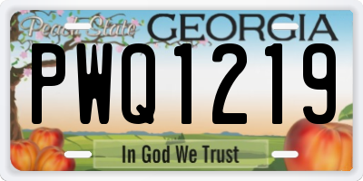 GA license plate PWQ1219