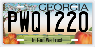 GA license plate PWQ1220