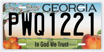 GA license plate PWQ1221