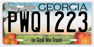 GA license plate PWQ1223