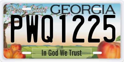 GA license plate PWQ1225
