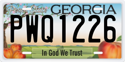 GA license plate PWQ1226