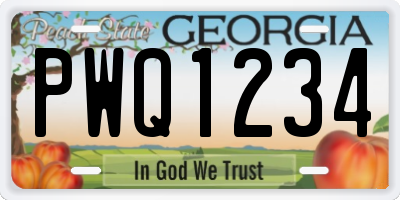 GA license plate PWQ1234