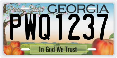 GA license plate PWQ1237