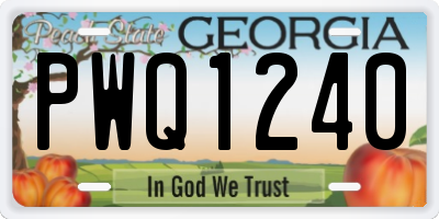 GA license plate PWQ1240